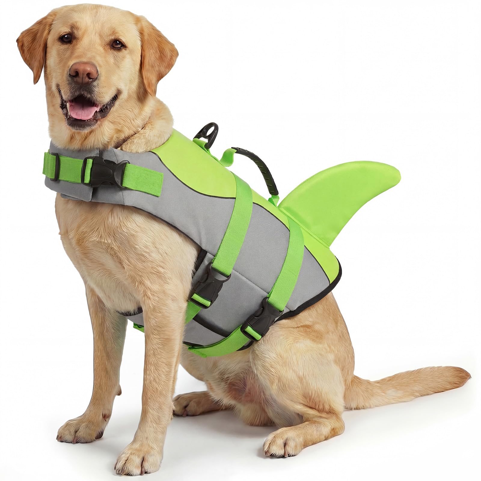 ASENKU Dog Life Jacket - Pet Safety Vest for Swimming & Boating, Shark Life Jacket with Floatation, Dog Lifesavers Swimsuits for Small Medium Large