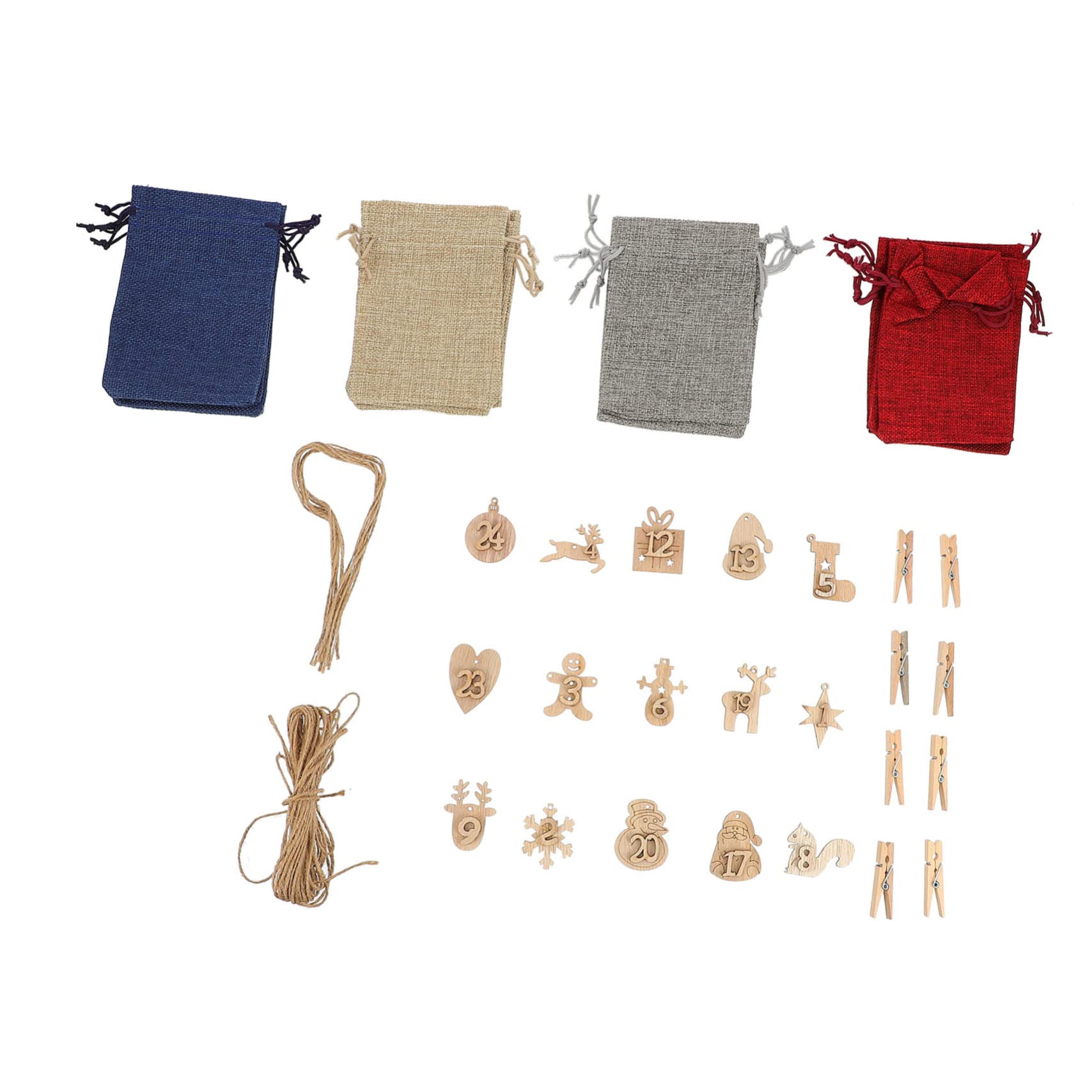 Beavorty 3 Set Di Sacchetti Per Feste Di Natale Con Calendario Sacchetti Appesi Con Coulisse
