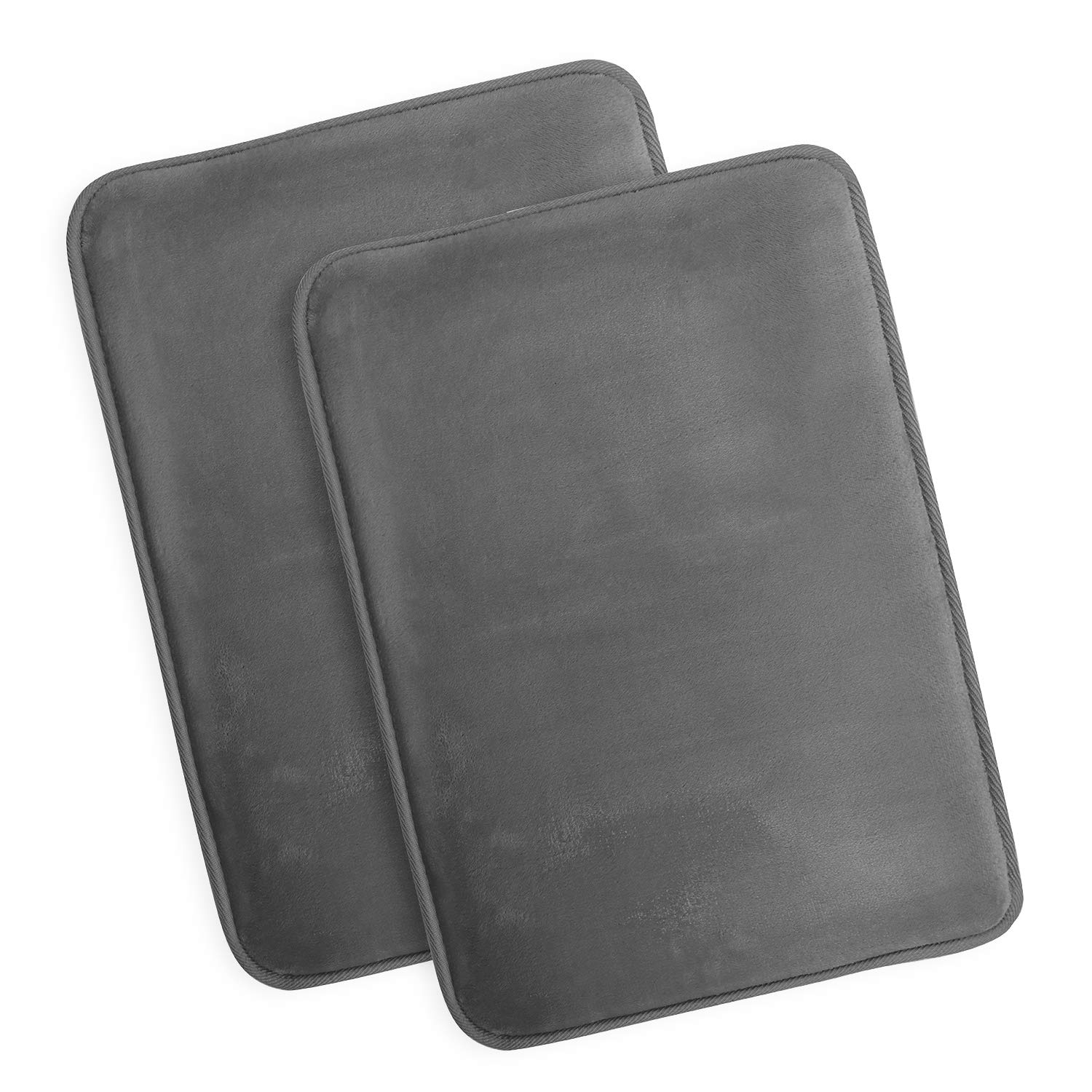 Clara Clark Juego de 2 alfombras de baño de espuma viscoelástica, afelpadas, acogedoras, ultrasuaves, antideslizantes, perfectas para tus alfombras para baño, lavables a máquina, de secado rápido