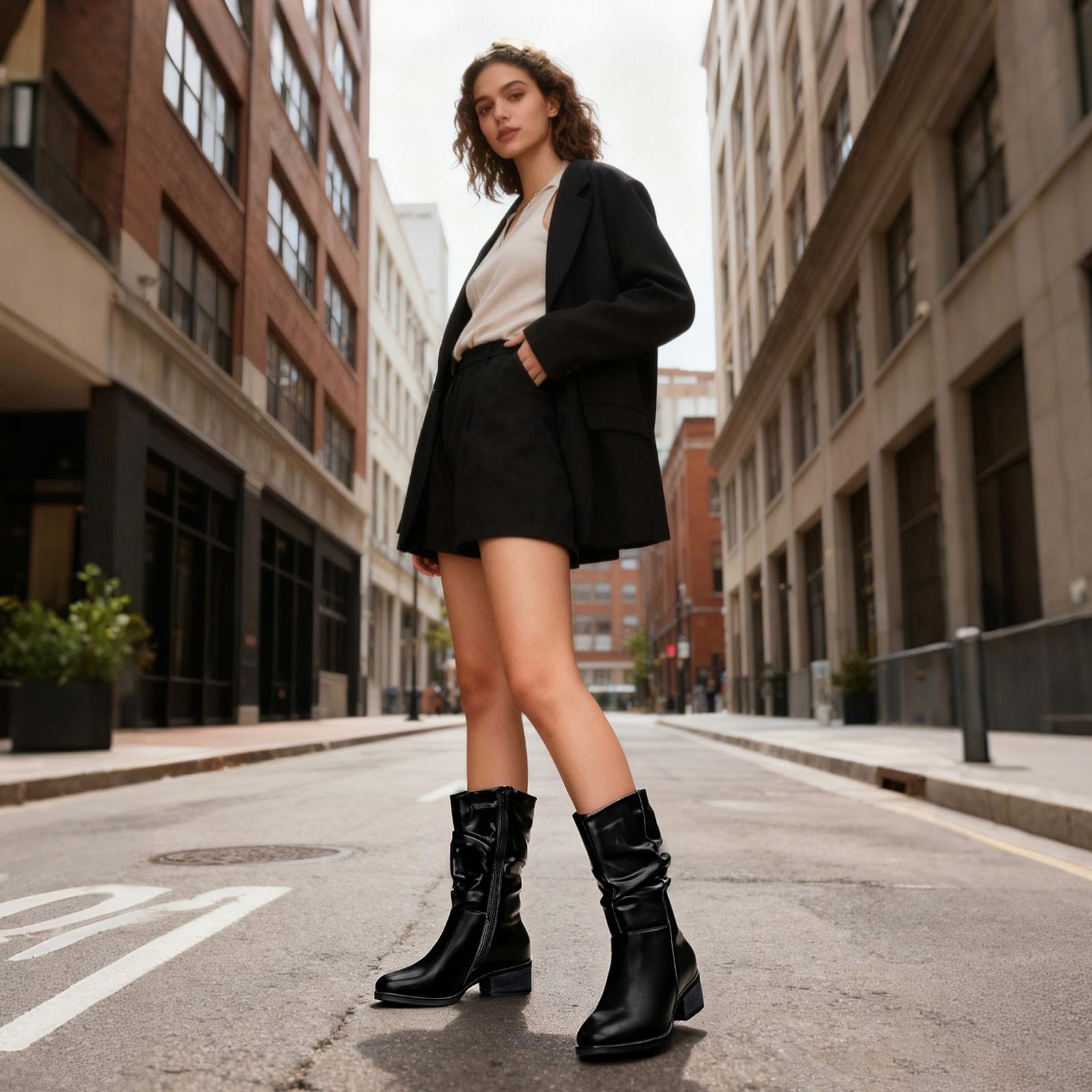 Putu Botas Mujer Media Caña Tacón Bloque Cremallera 36-42