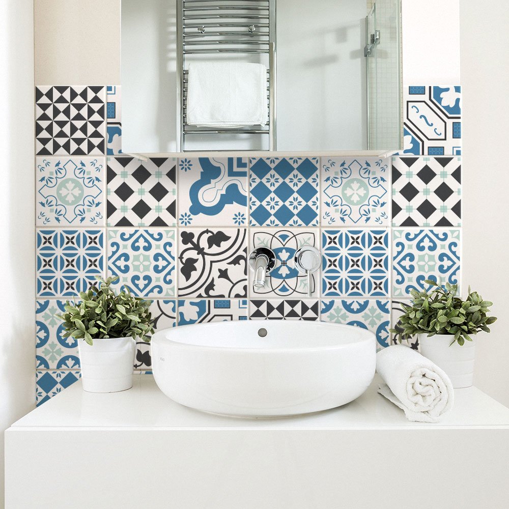 Adesivi Per Piastrelle RE-COVERTILES 36 Pezzi 10x10 Cm - PVC Impermeabile, Made In Italy