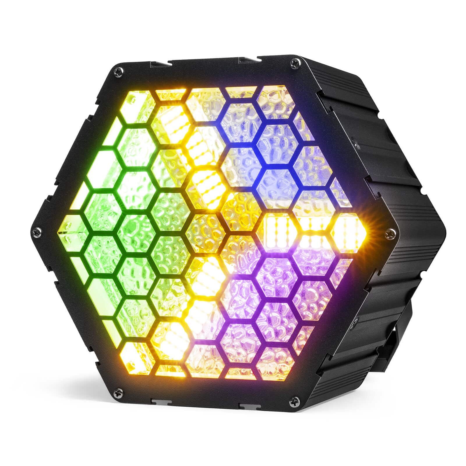 BeamZ RB90 - Retro Stage Blinder, 5er Set, 3 x 30 Watt LED Effektstrahler DMX Licht, 3-in-1 Bühnenlicht Deko DJ Lichtanlage Party, Lichtorgel Warmweiß, 72x RGB-SMD-LEDs, Stroboskop, Disco Beleuchtung