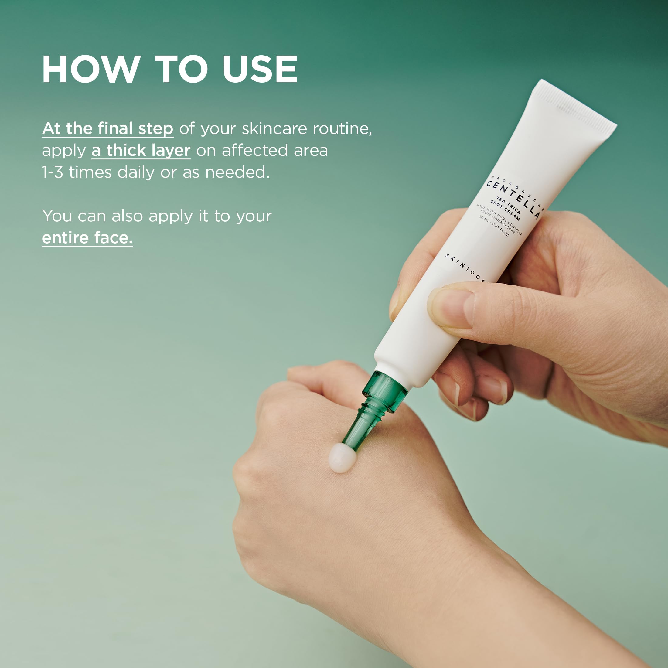 SKIN1004 Madagascar Centella Tea-Trica Spot Cream – zabieg punktowy z 15% wodą z drzewa herbacianego i 1% TECA – kojący krem do skóry skłonnej do trądziku, tłustej i wrażliwej skóry, 20 ml
