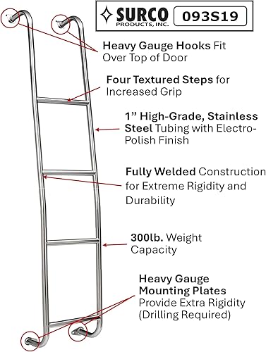 Miniatura 2 de Surco 093S19 Escalera para furgonetas de acero inoxidable Sprinter techo bajo 2019 y más recientes