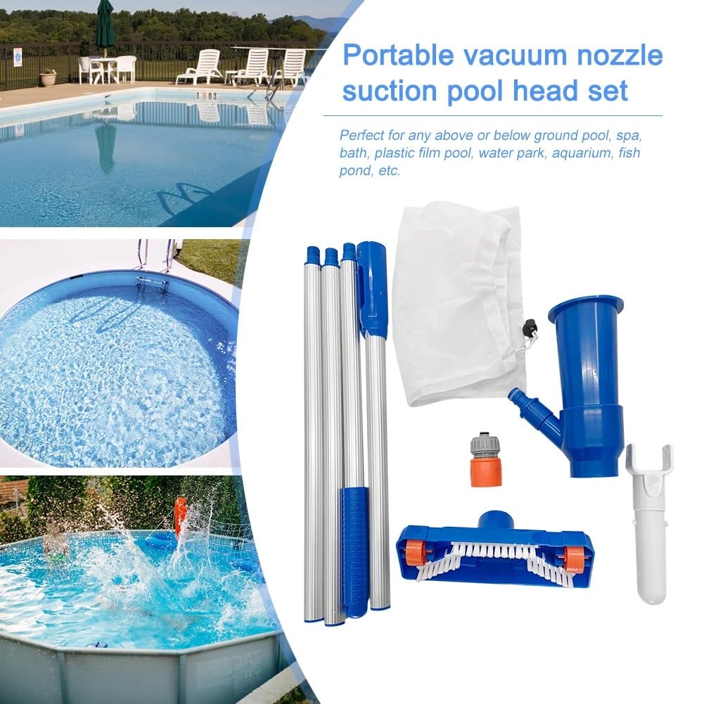 Kit Limpieza Piscina Pool maintenance kit Kit de limpieza por aspiración para piscinas Limpiador de fondo de piscinas Red de limpieza de filtros de piscina Skimmer Herramienta para piscinas(No Handle)