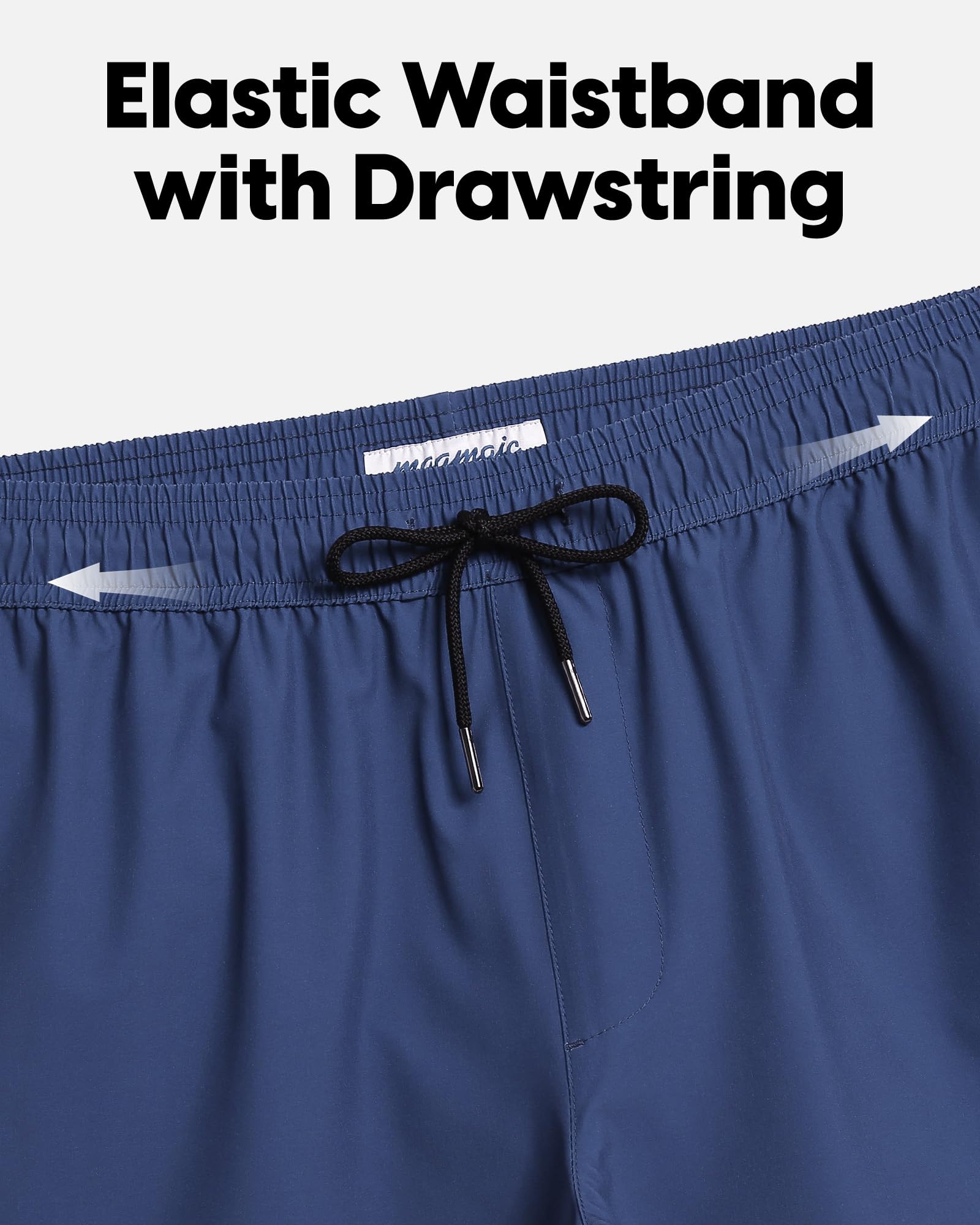 maamgic Costume da bagno da uomo da 12,7 cm, ad asciugatura rapida, pantaloncini da spiaggia elasticizzati, con fodera in rete e tasche con cerniera