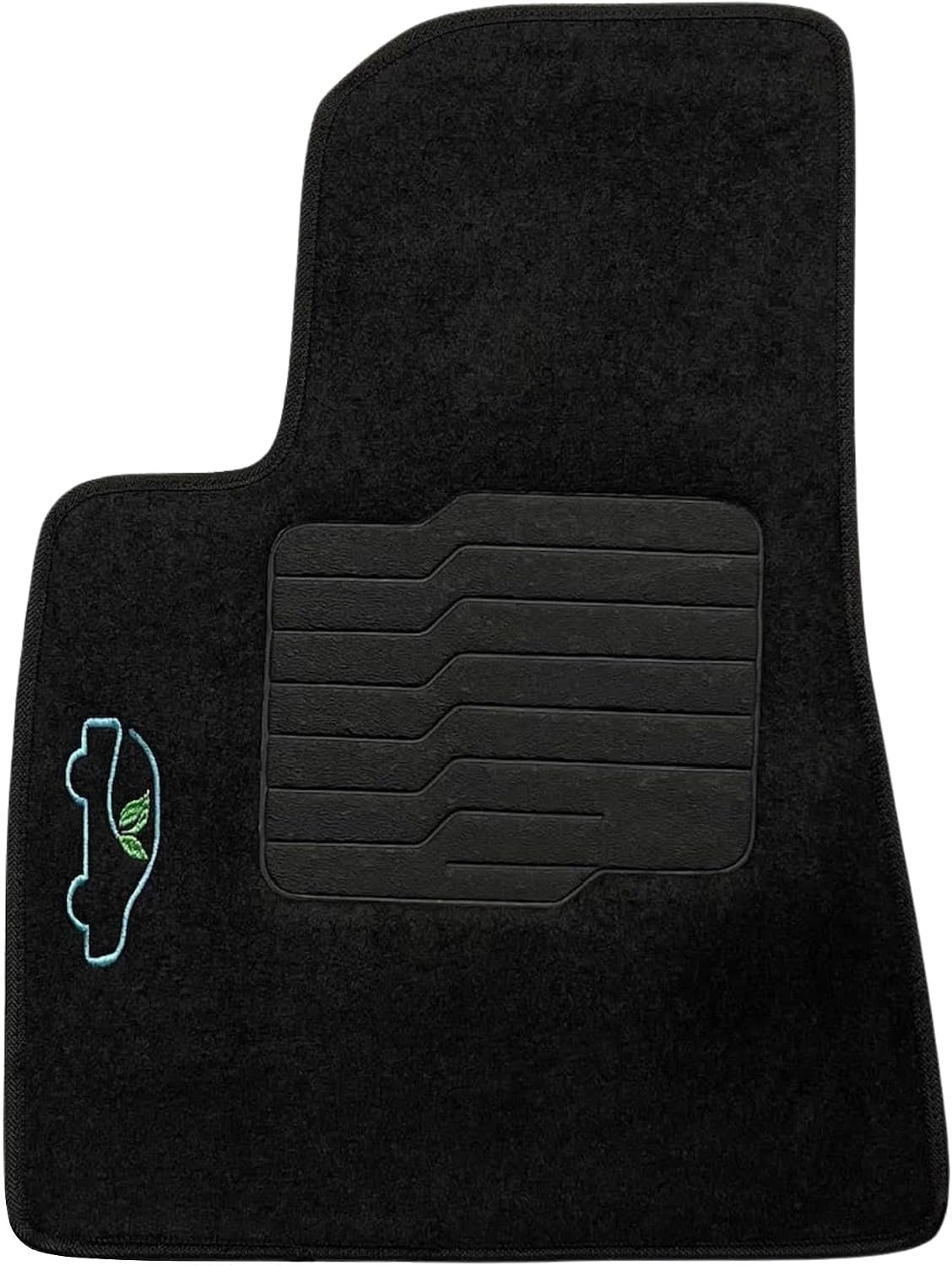 Carpet Floor Mats Custom Fit for 2017 to 2024 Tesla Model 3 with Anti Slip Heel Pad - Front and Rear - Black - Made from 100% Recycled Material - ecoMats