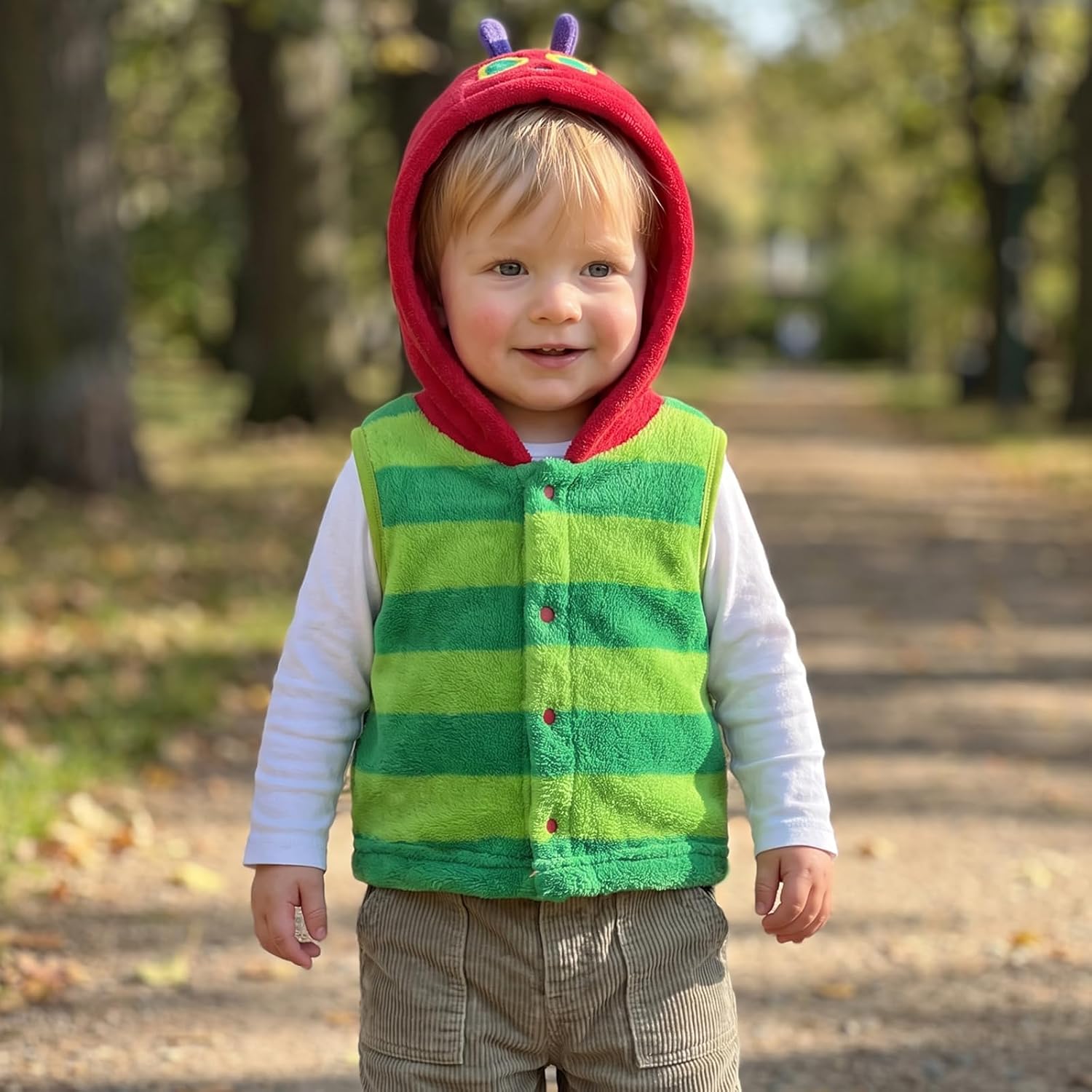 Pudcoco Toddler Baby Boys Girls Halloween Caterpillar Costume Fuzzy Vest