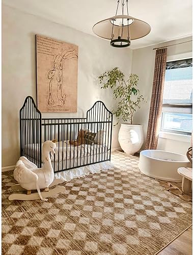 Miniatura 8 de Livabliss x Galey Alix Myrtle Avenue V - Alfombra vintage de tablero de ajedrez, 5 pies 3 pulgadas x 7 pies 7 pulgadas (5 x 8 pies), gris pardo a