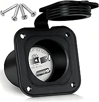 Vista 1 de SVNR Entrada con brida de 15 amperios de 125 V, enchufe de entrada macho NEMA 5-15P certificado ETL, 2 polos de 3 cables con cubierta impermeable