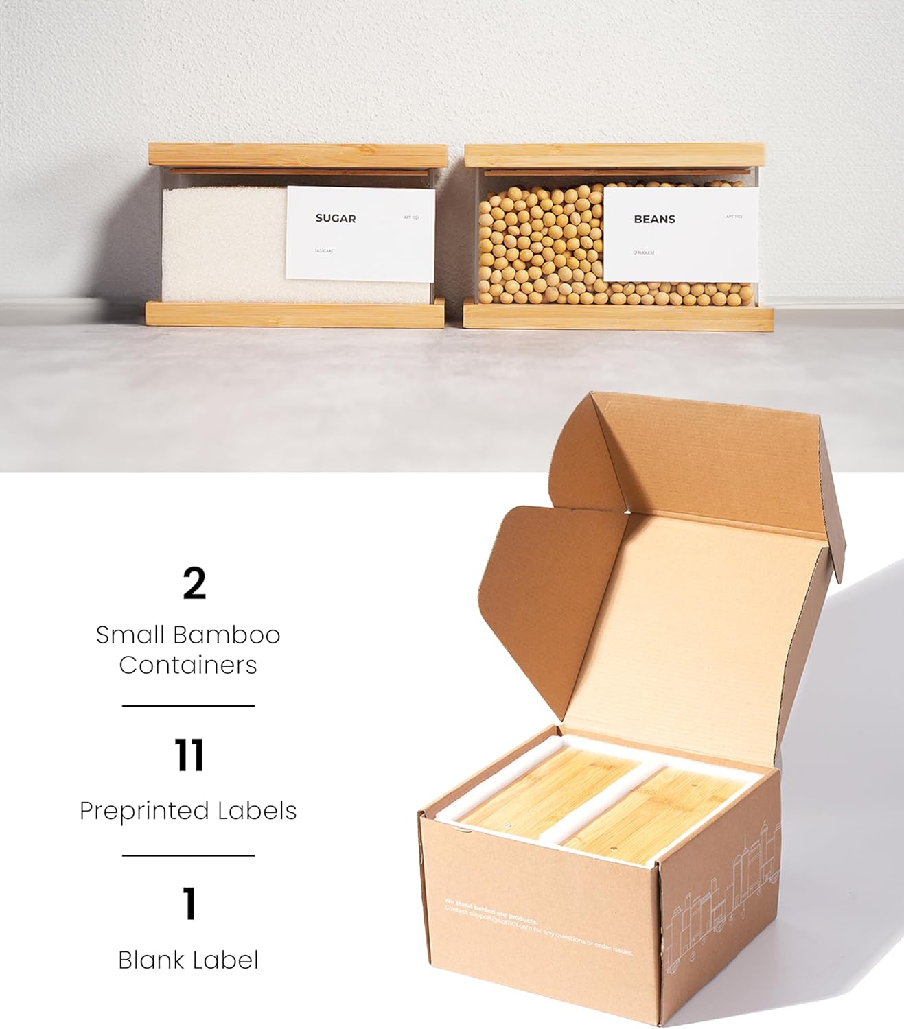 Bamboo Food Dispenser | Kitchen Organizers and Storage | Airtight Pantry Organizers and Storage Container | Cereal, Rice, Flour, Snack Storage (2, Small) - Image 4