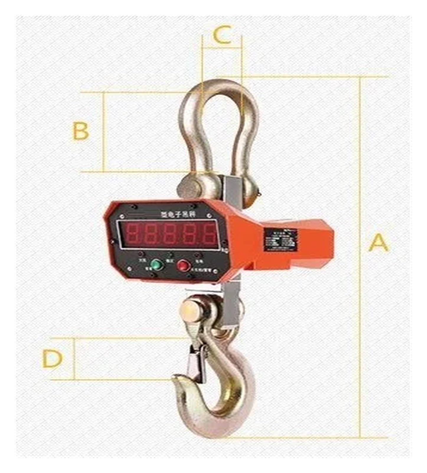 1T/2T/3T Bilancia di sollevamento digitale Display Guscio in alluminio Controllo remoto wireless Gru di pesatura industriale Funzione potente(2T)