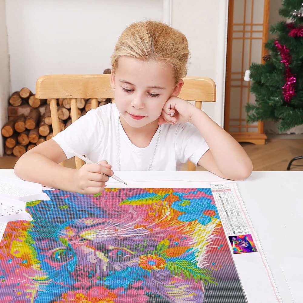 Diamond Painting Broderie Diamant Peinture Le Chat Kit Foret Rond