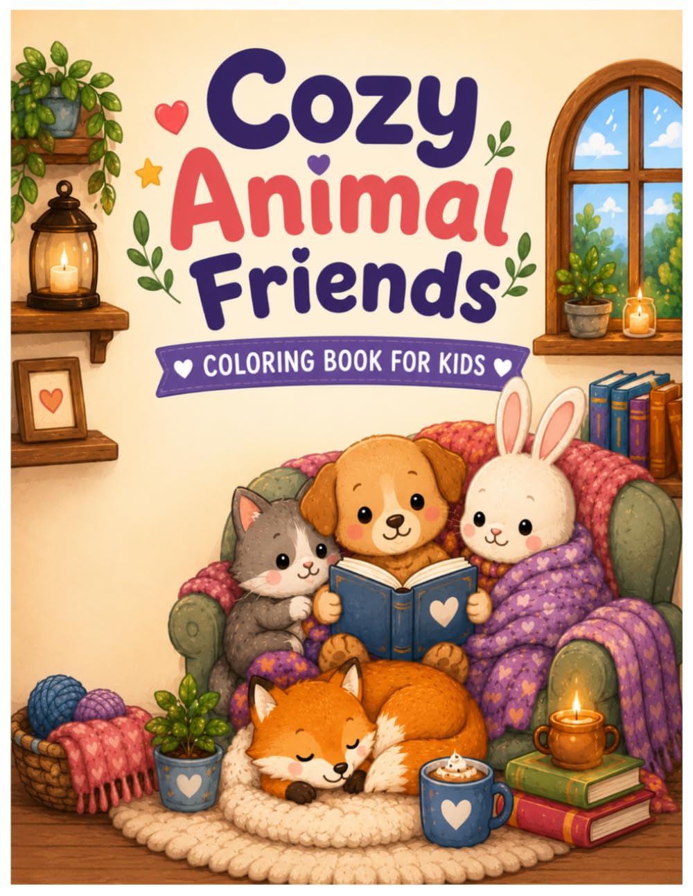 Cozy Animal Friends: 50 Sweet and Cozy Animal Coloring Pages