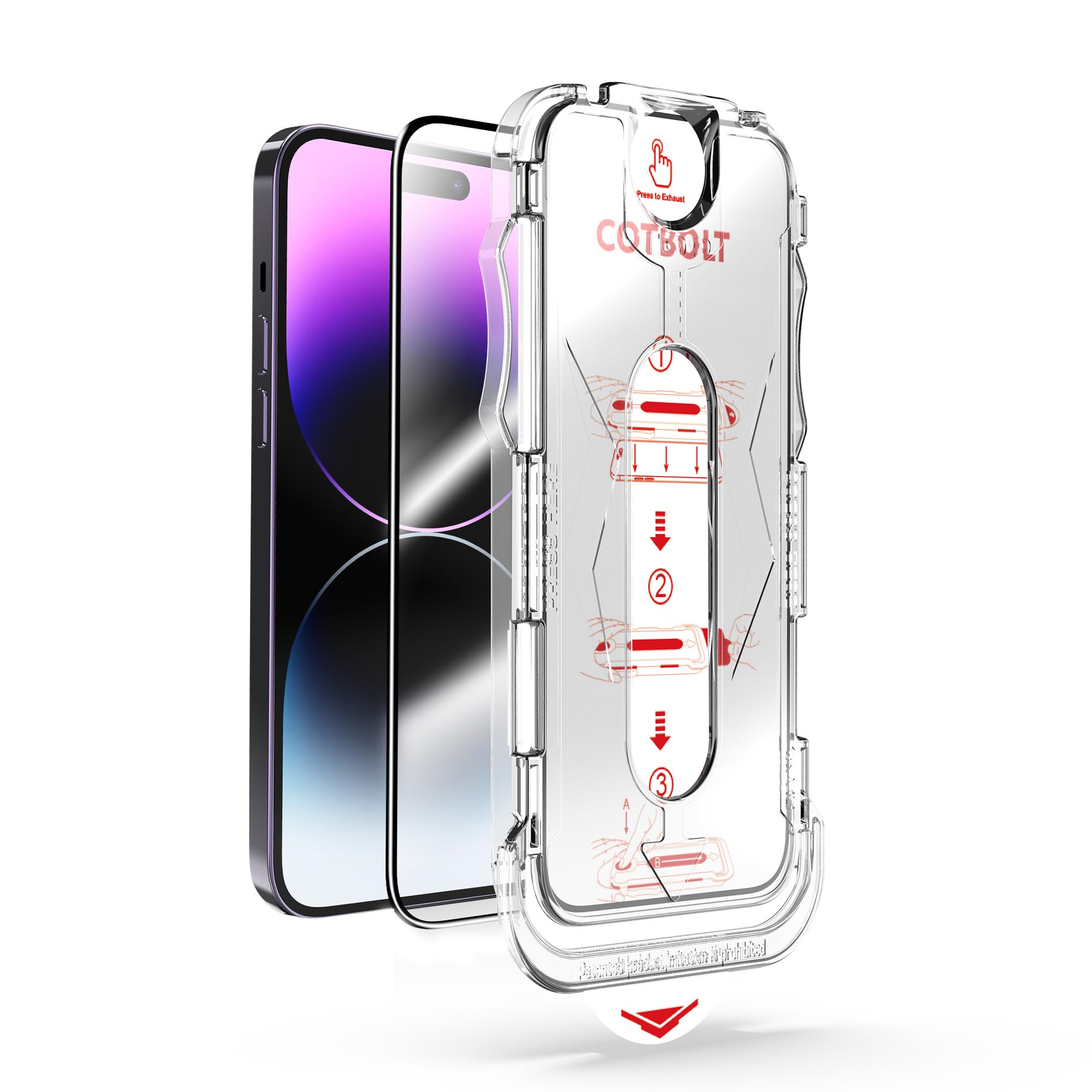 9H+ Tempered Glass Compatible with iPhone 14 Pro Max (6.7 Inch) Screen Protector [Military Grade Shatterproof & Longest Durable] Screen Protector 14 Pro Max Tempered Glass, Anti-fingerprint-image-26