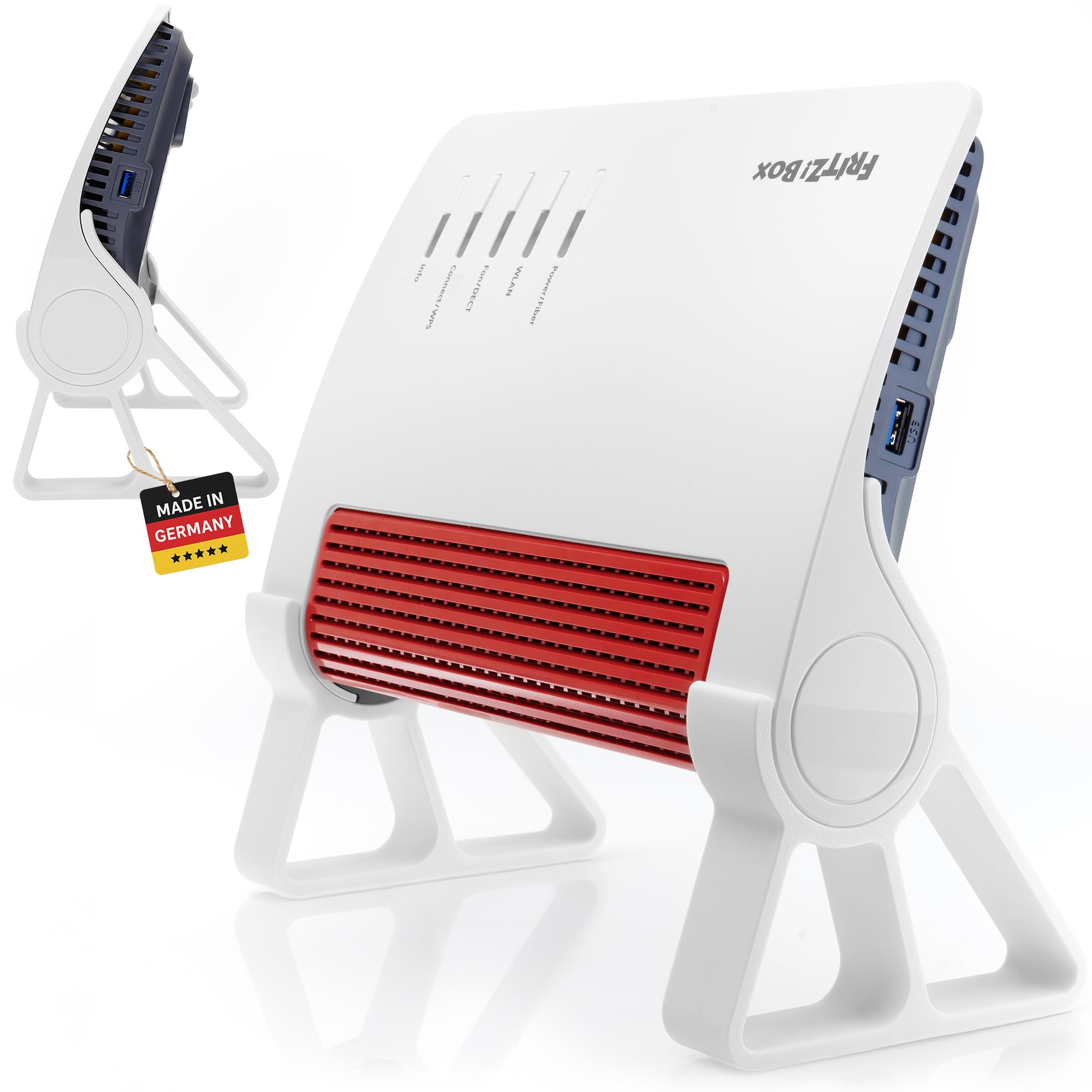 Ständer für Fritzbox 7690 5590 Fiber, 4690 & 7590 AX – stabile Halterung für bessere Belüftung & sicheren Stand Tischständer Halter Standfuß Fuß Aufsteller – Nicht für 7590 (ohne AX)
