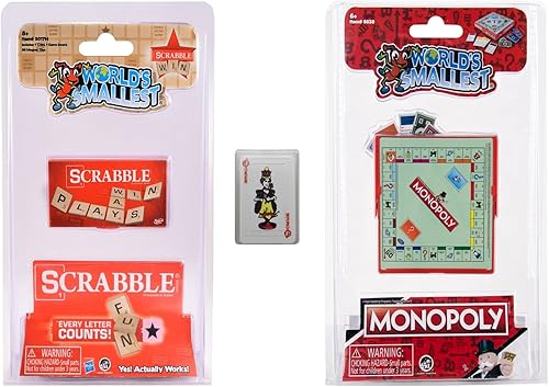 Worlds Smallest Scrabble Monopoly - Juego de 3 cartas en miniatura