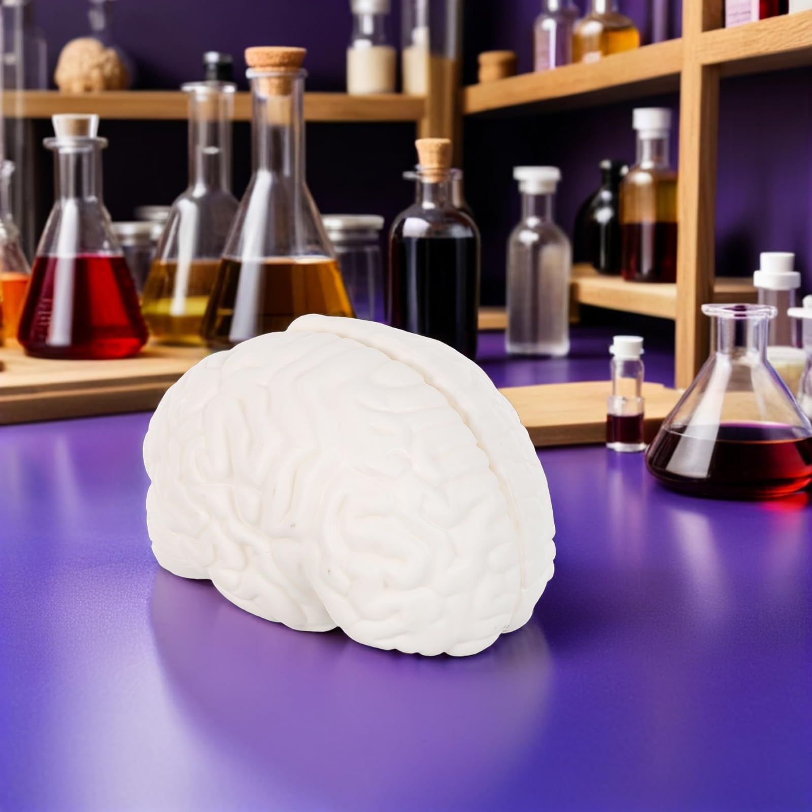 Modello Anatomico Cervello Dettagli Realistici, 3 Parti Smontabili, Materiale Durevole, Strumento per Studio Biologia e Ricerca Medica