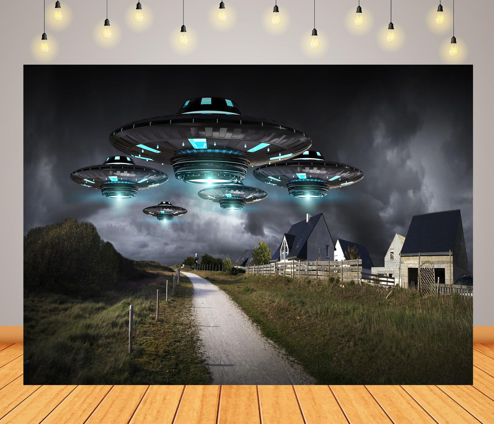 10x10FT (3x3m) UFO Sopra Strada Rurale Sfondo Fotografico