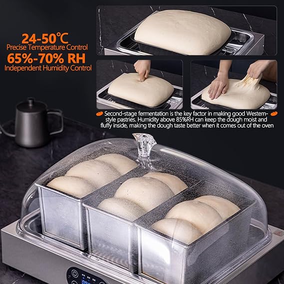 40l Multi-Purpose Single/Double Layer Yogurt Bread Fermentation Machine, Pizza Dough Fermentation Kit, Baking Temperature Control Fermentation Box, 99 Hours Timer,SingleLayer