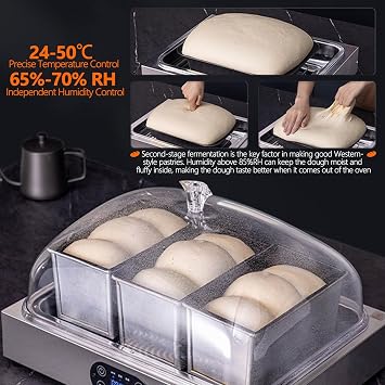 40l Multi-Purpose Single/Double Layer Yogurt Bread Fermentation Machine, Pizza Dough Fermentation Kit, Baking Temperature Control Fermentation Box, 99 Hours Timer,SingleLayer