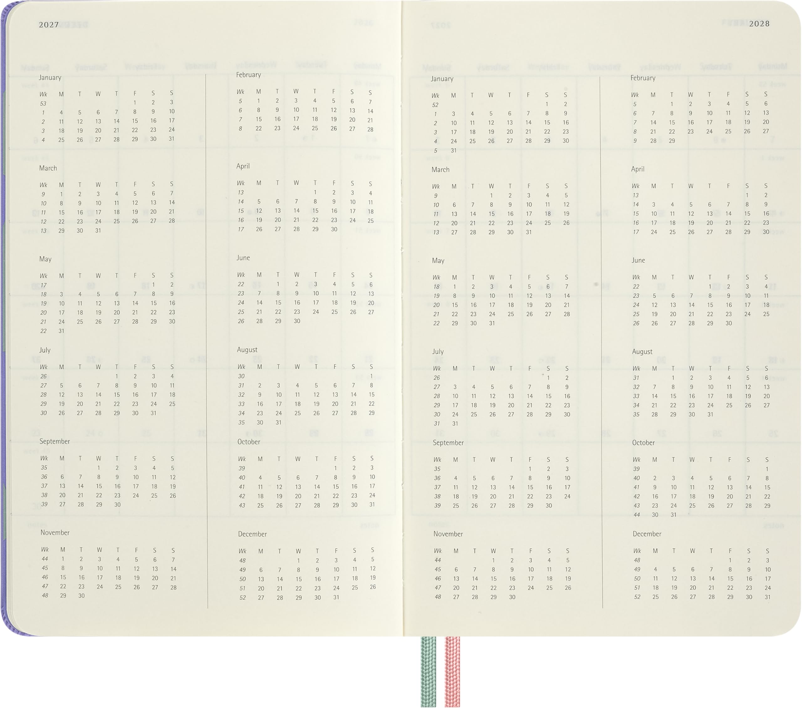 Moleskine Wochenkalender 18 Monate, 2026–2027 Alice im Wunderland, liniert, Hardcover mit Gummiband, Motiv Verrückter Hutmacher, Large 13 × 21 cm