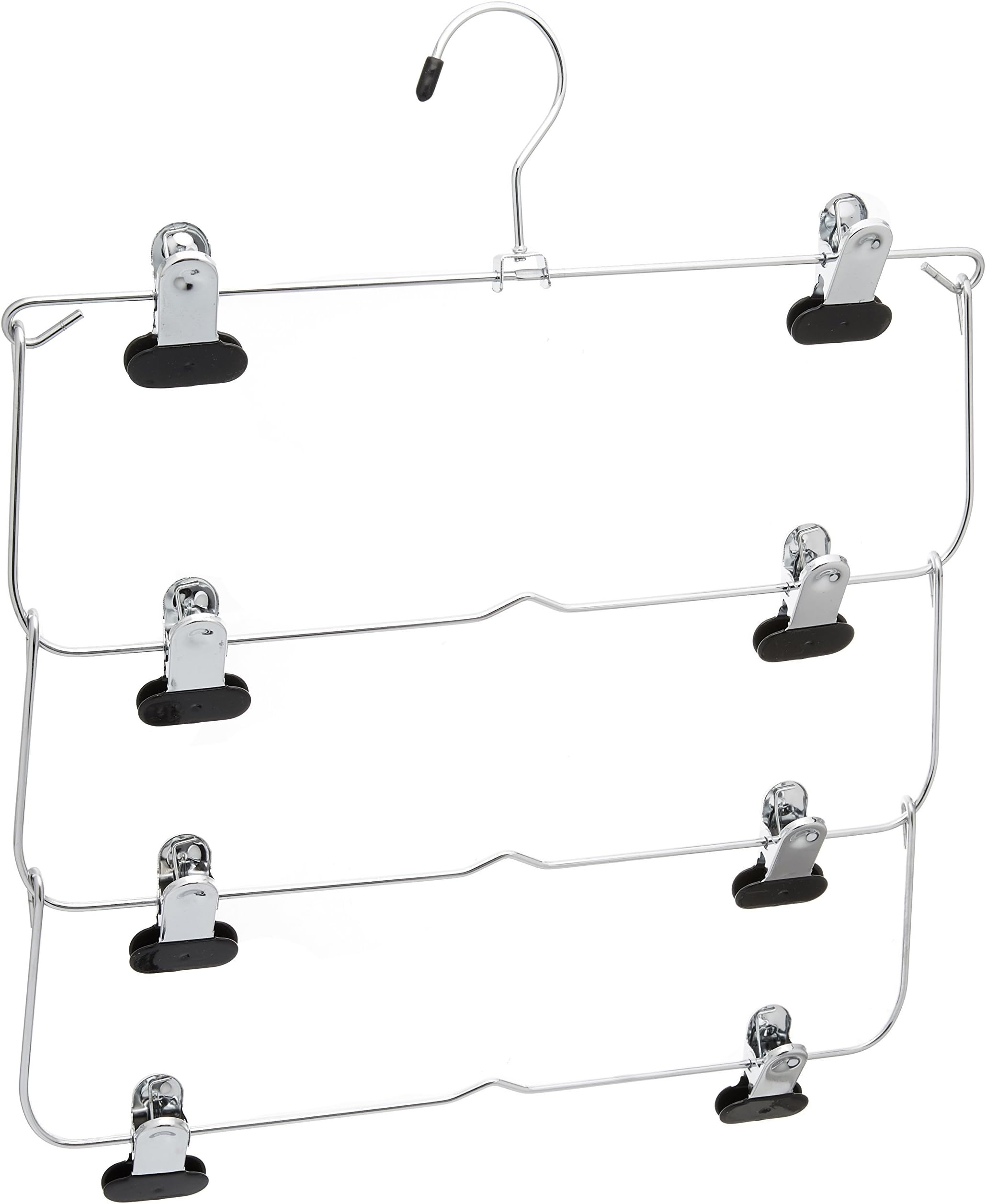 Whitmor4-Tier Folding Skirt Hanger Chrome/Black