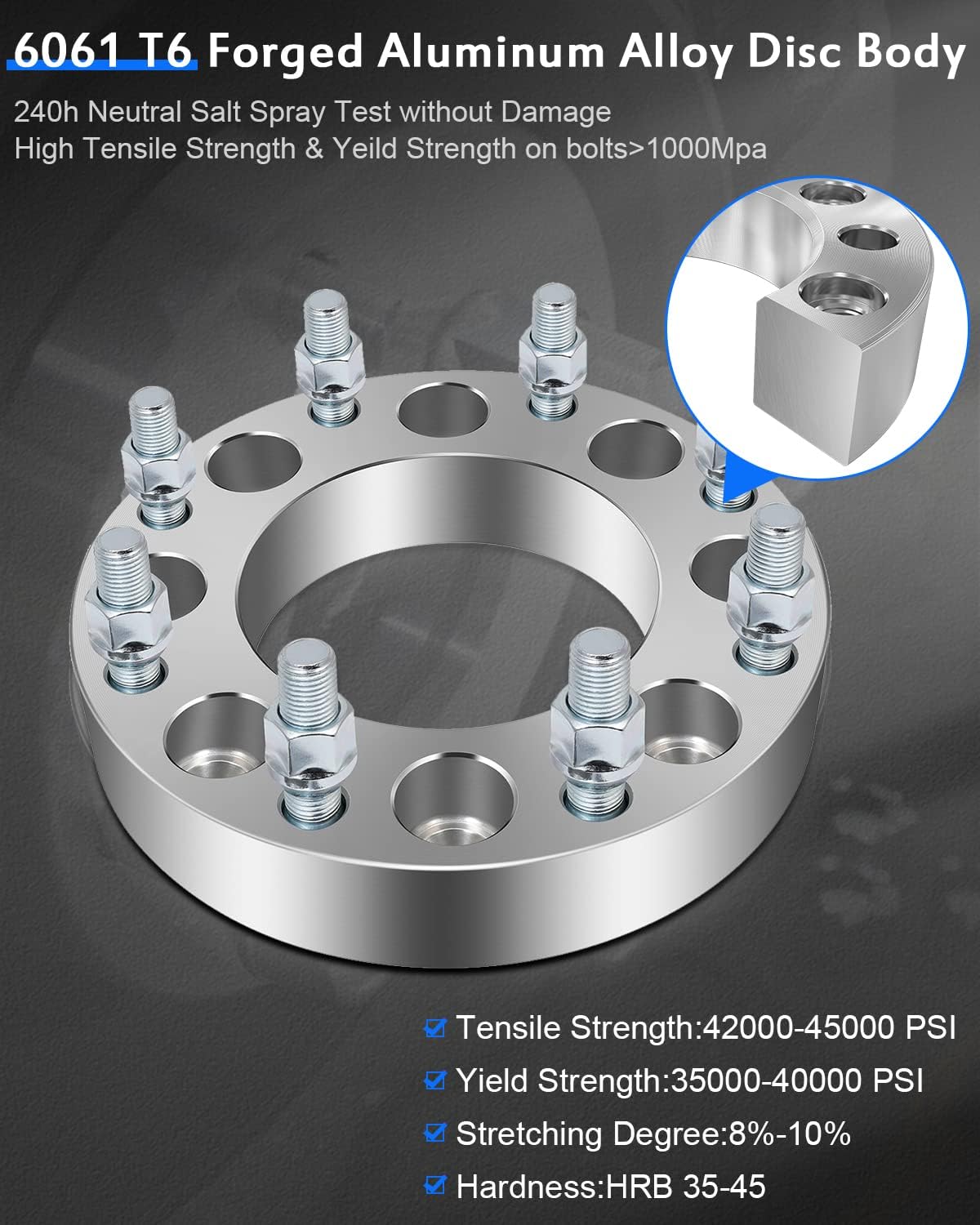 ECCPP 4PCS 1.5" 8 Lug Wheel Spacers 8x6.5 to 8x6.5 8x165.1 fit for 2001-2006 for Chevrolet Silverado 1500 HD 2001-2010 for Silverado 2500 HD 2007-2010 for Chevrolet Silverado 3500 HD