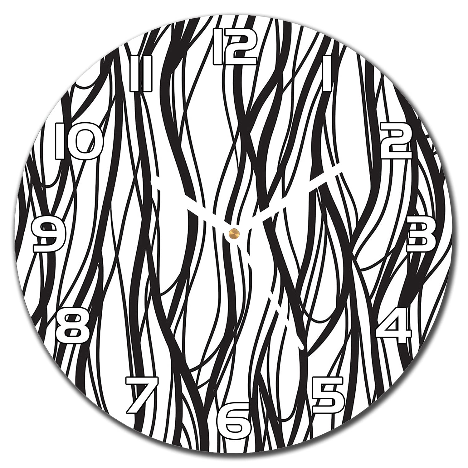 Horloge en verre moderne 30 cm murale design abstrait salon et cuisine