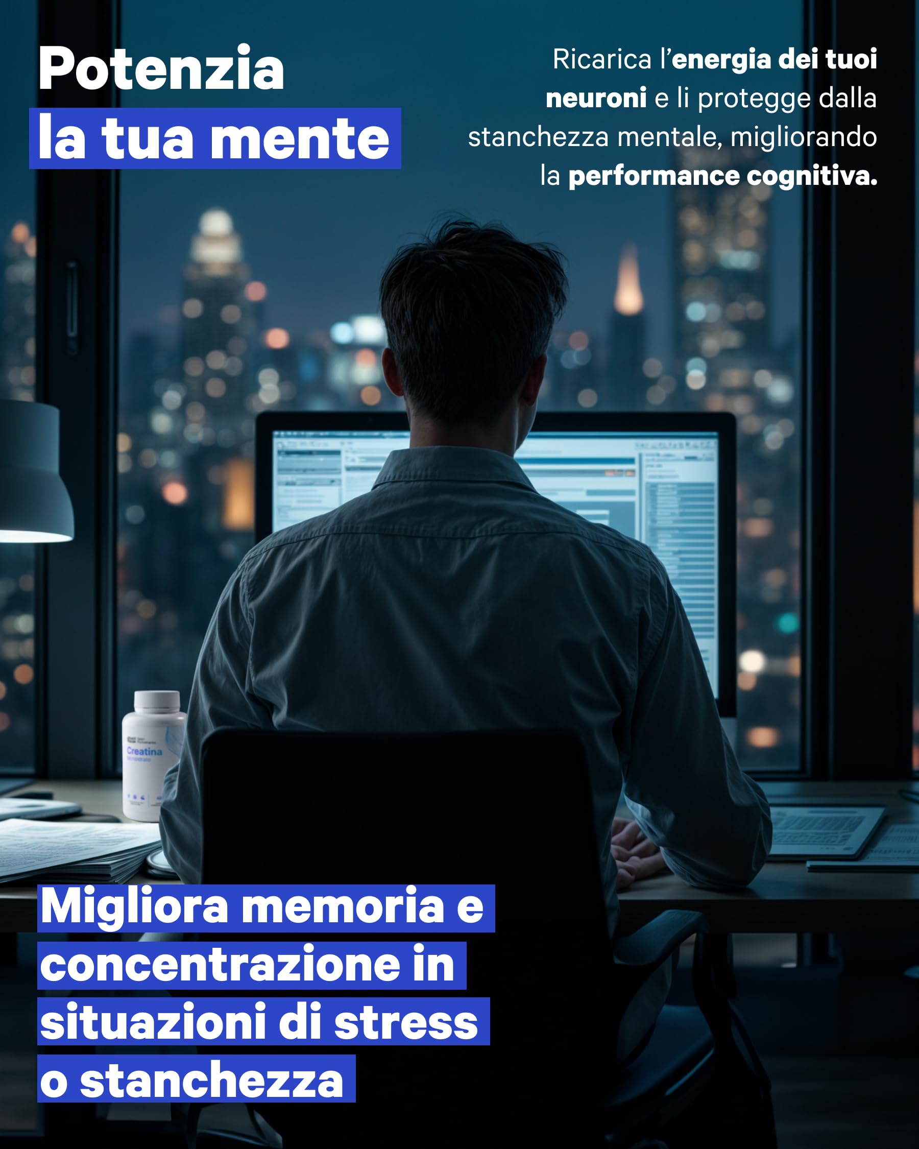 Creatina Monoidrata 3000 mg – 400 compresse | Migliora la forza, la massa muscolare, l'endurance, il recupero, l'energia e l'agilità mentale | Vegana, Senza Glutine, Senza OGM | Per Uomo e Donna