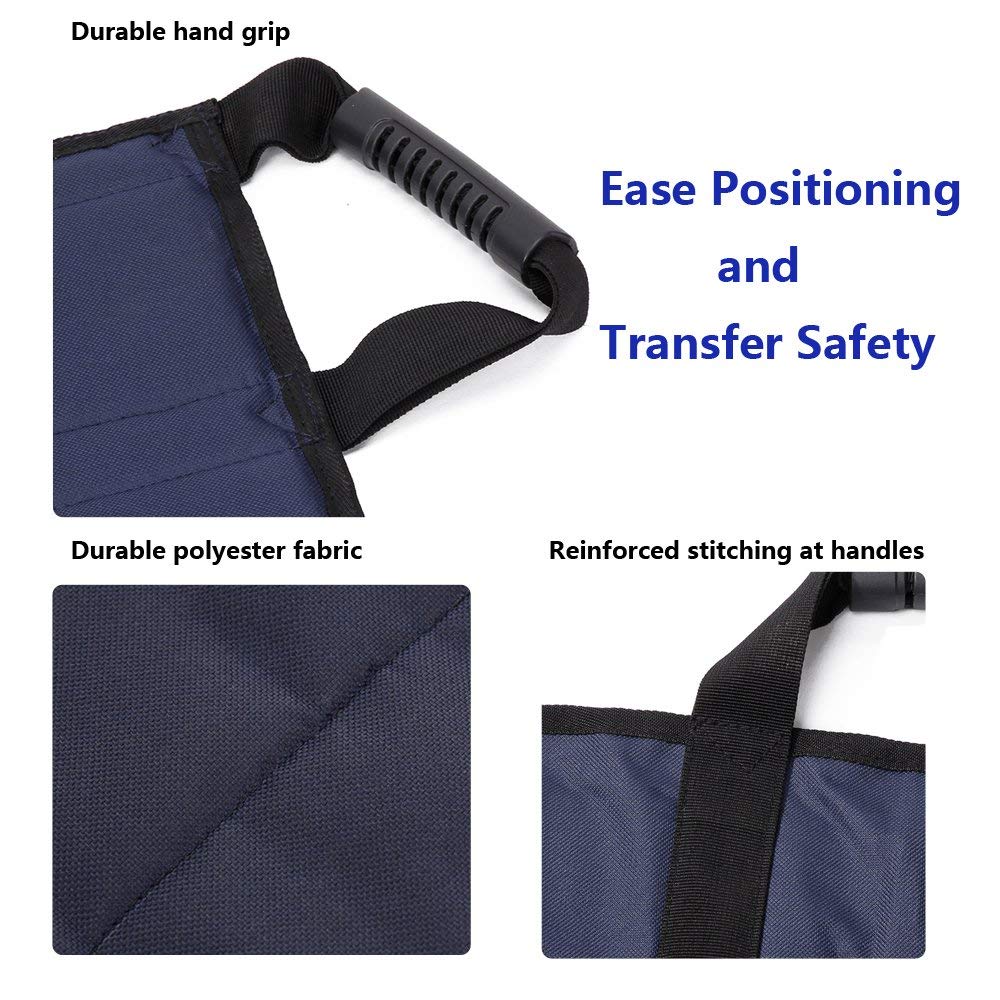 Trasferimento cinghia paziente foglio di trasferimento schede cinghia Slide Turner trasferimento scorrevole sollevamento Sling mobilità attrezzature di posizionamento per anziani (blu-6 maniglie)