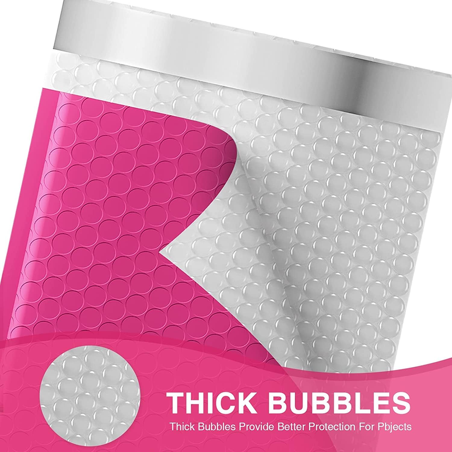 11x1 5/18x23 CM Bubble Mailer 50PCS Empaquetado autoadhesivo Suministros para pequeñas empresas Sobres acolchados Sobres de burbujas Bolsas de correo-Rosa claro, 18 * 23 cm