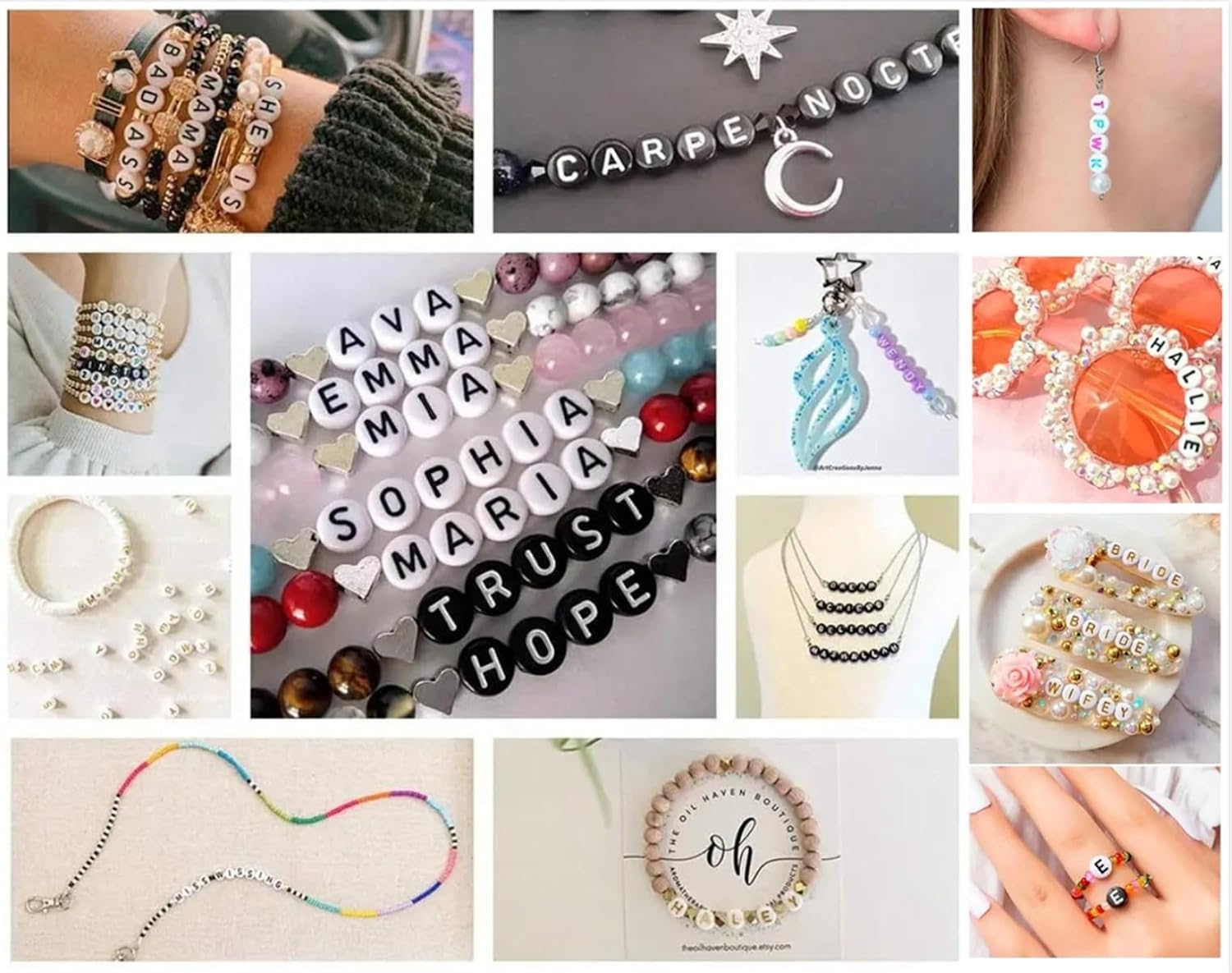 100 Pieces Letter Beads 4X7mm Black Round Acrylic Alphabet Beads for Jewelry Making Letter S Beads for Bracelets Necklaces Key Chains - Image 7