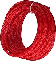 Vista 11 de Bettomshin 1Pc 16.4Ft(5m) Cable Management Sleeve, 5/16"(8mm) Width PET Red Cord Protector, Wire Loom Tube Insulated Split Sleeving for USB Cable