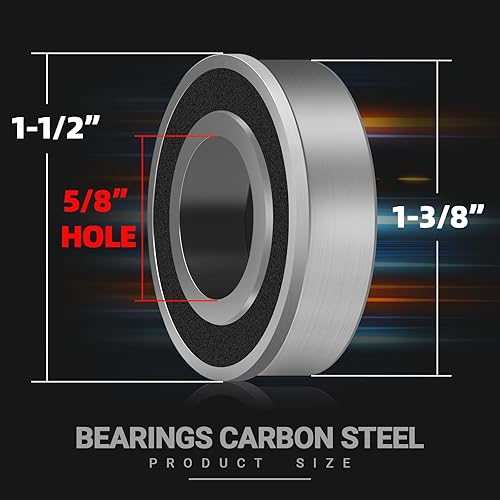 Miniatura 2 de Paquete de 4 rodamientos de acero al carbono de 58 pulgadas - ID 58 pulgadas x diámetro exterior 1-38 pulgadas de diámetro exterior aplicable para