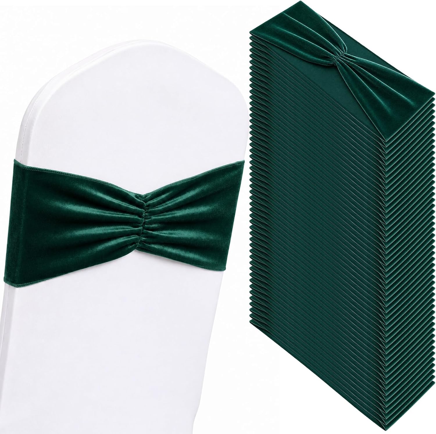 50 Pcs Spandex Chair Sashes Bows Wedding Party,Gold