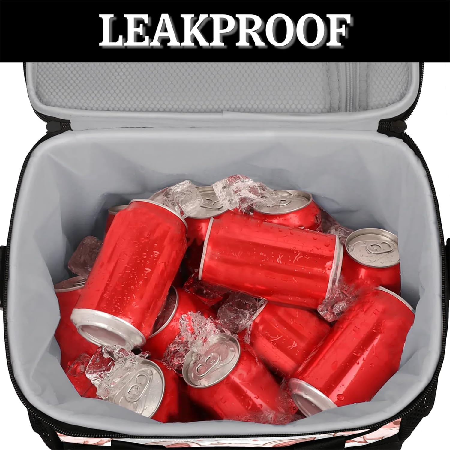 Cute Animal Pig Insulated Large Lunch Bag Lunchbox Reusable Leakproof Cooler Bags with Shoulder Strap for Adult Men Women Work Picnic