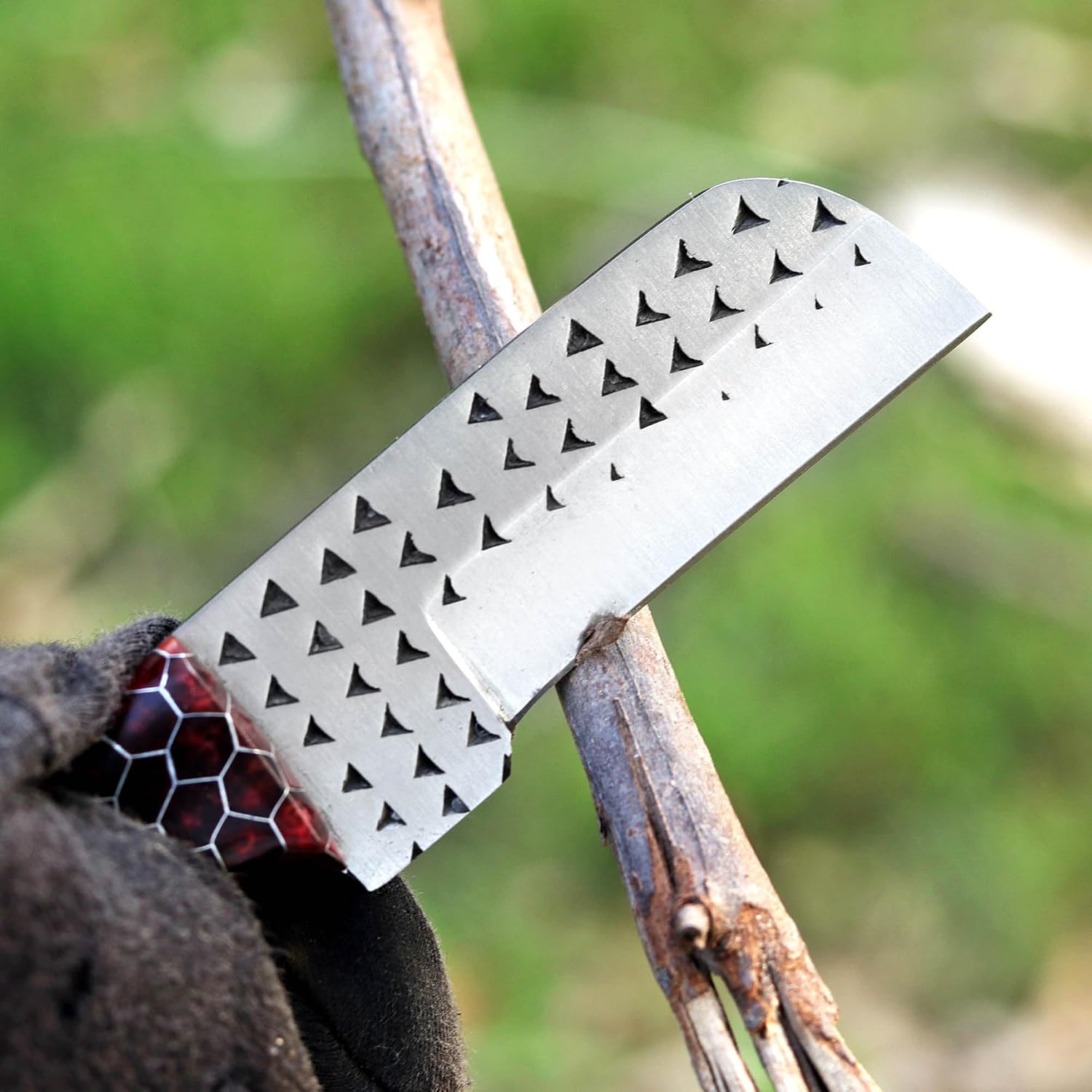 Custom Handmade 7'' fixed blade hoof rasp steel/Cow boy knife/Damascus steel Bull cutter knife, cowboy knives with pancake leather sheath (SUSA 112)