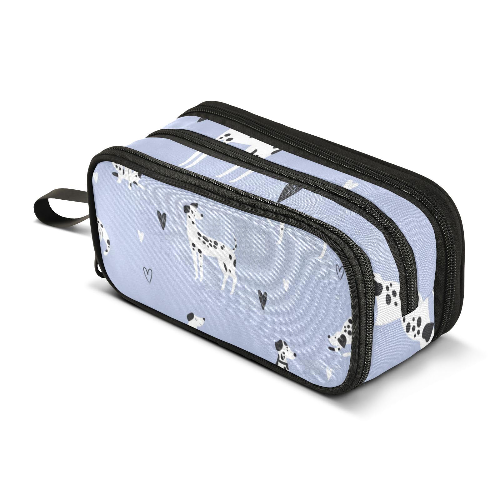 ISAOA Big Capacity Pencil Cases Seamless Pattern with Funny Dalmatian Dogs Pouch Bag Large Pen Bag Stationery Bag for Girls Boys Student Adults Zipper Pencil Pouch โ image 1