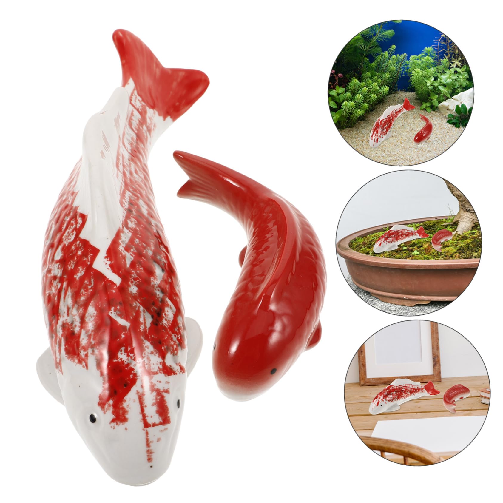 Kisangel 4stücke Keramische Fische Statue Für Aquarium Schwimmende Fischdekoration Kreative Tierfiguren Für Teiche Und Aquarien Langlebig Und Detailreich