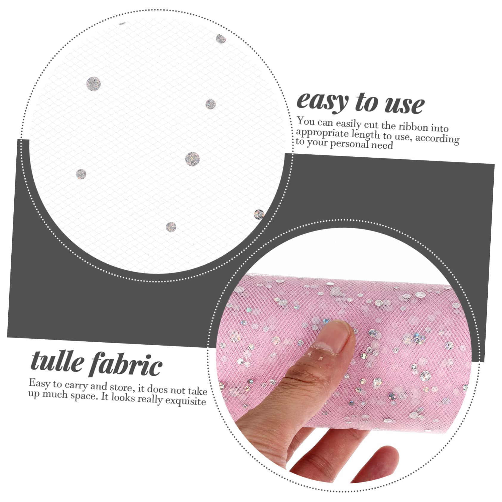 SEWACC 5rouleaux Tulle Pailleté Mesh Décoration Pour Mariage Fête Anniversaire Et Noël Yards De Tulle Pour Et Diy