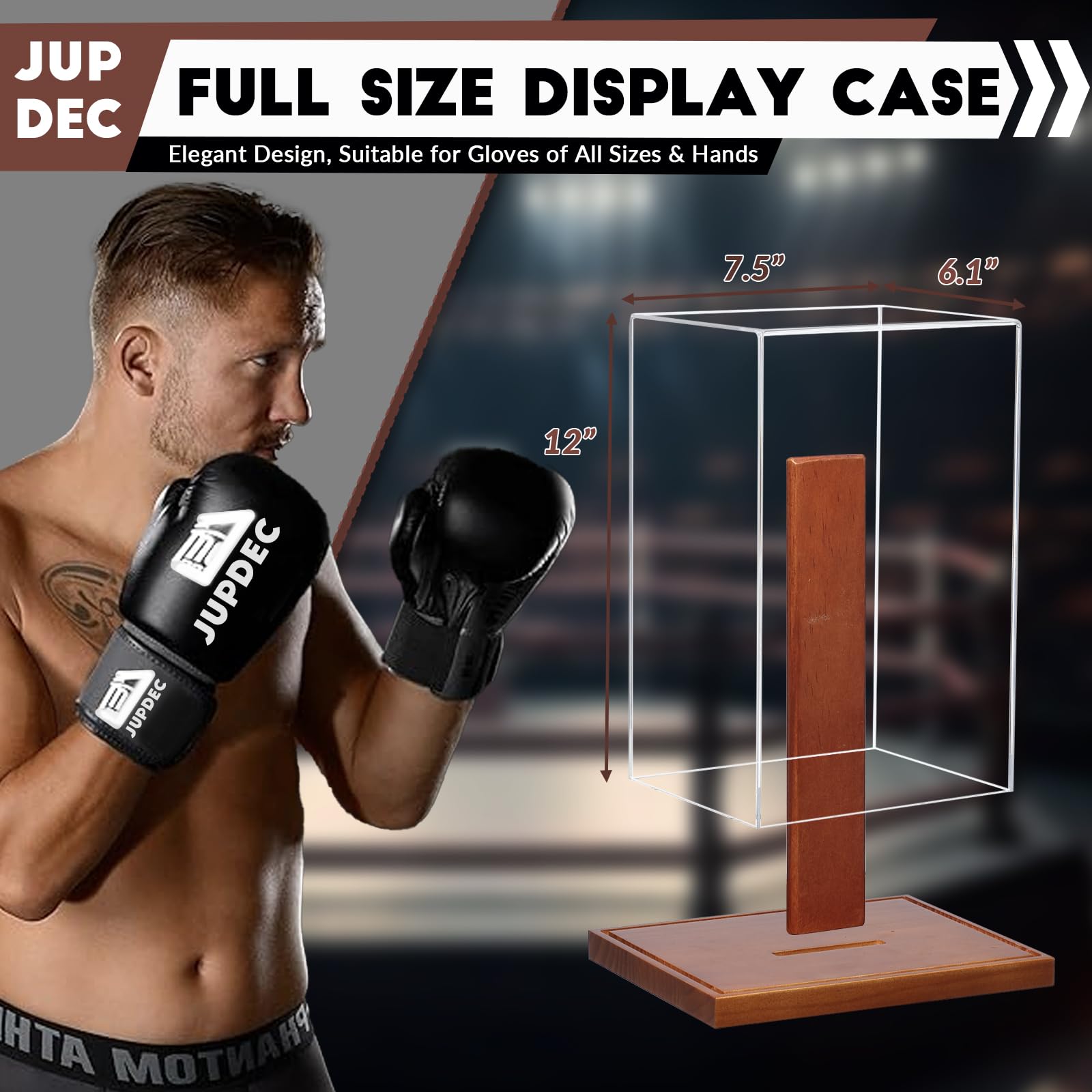 Amazon.co.jp: JupDec ボクシンググローブディスプレイケース クリア