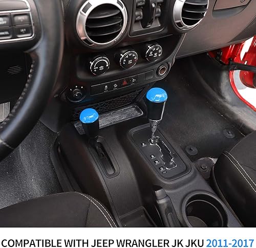 Miniatura 5 de RT-TCZ Para Wrangler JK Gear Shift Knob Trim Cover para Jeep Wrangler JK JKU 2011-2017 Baby Blue Interior Accesorios 2 unids