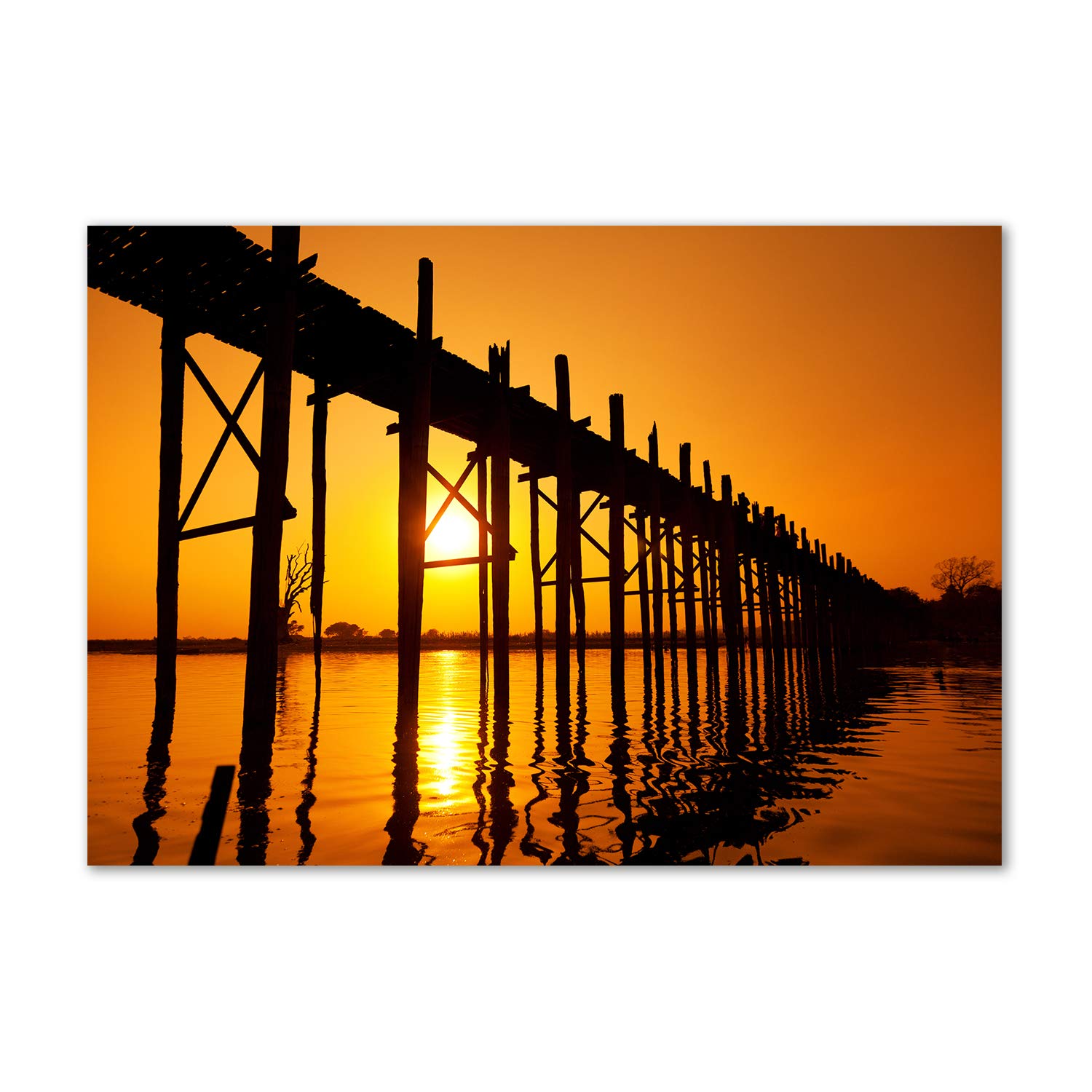Tableau acrylique paysage orange Tulup déco murale moderne image verre plastique