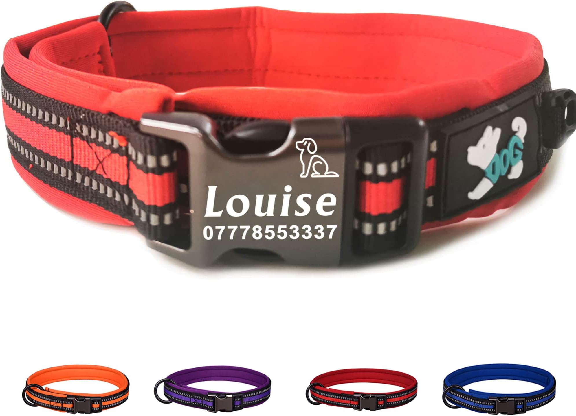 Personalized Dogs Collars - Engraved Name Dog Collar for Large Small Dogs Puppy Custom Dog Name Collars (1W1)(F70)