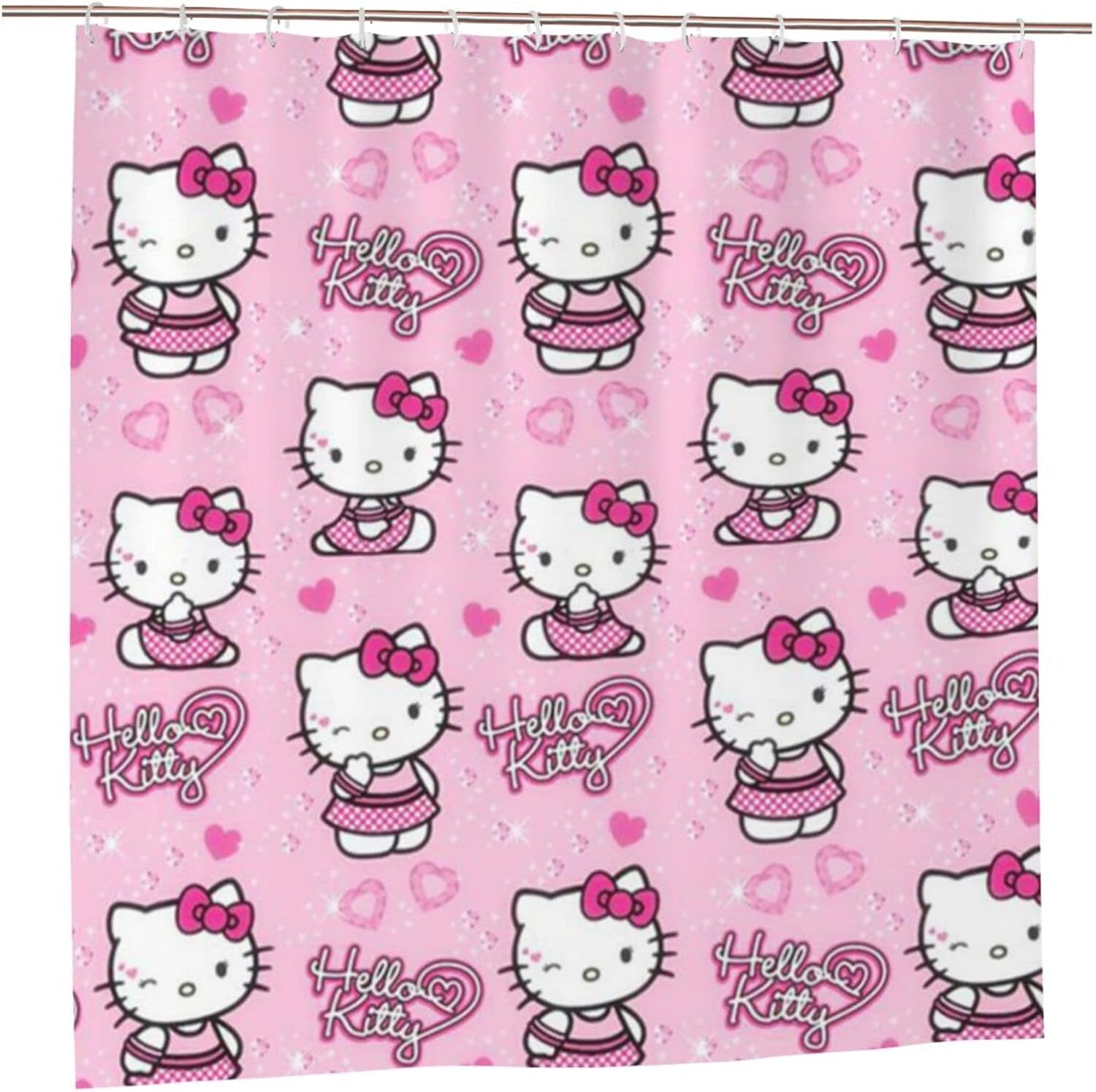 DIEZ Anime Shower Curtain Wink Hello Cat Kitty Merchandise