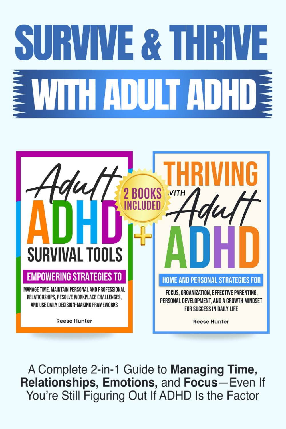 SURVIVE AND THRIVE WITH ADULT ADHD: A COMPLETE 2 IN 1 GUIDE TO MANAGING TIME, RELATIONSHIPS, EMOTIONS, AND FOCUS—EVEN IF YOU’RE STILL FIGURING OUT IF ADHD IS A FACTOR