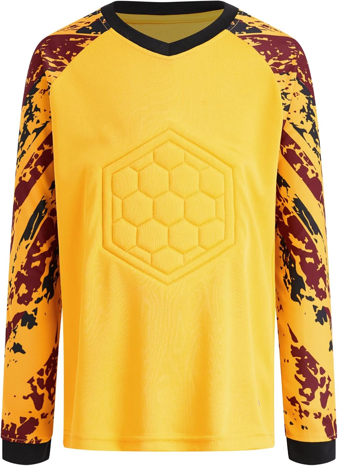 Freebily Kids Boys Girls Camouflage Printed Football Goalkeeper Tops Long Sleeve Padded Protective