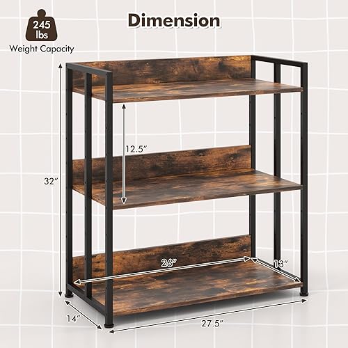 Miniatura 3 de Tangkula Estantería industrial de 5 niveles con estantes ajustables y marco de metal, estantería de 5 estantes y estanterías, estante de