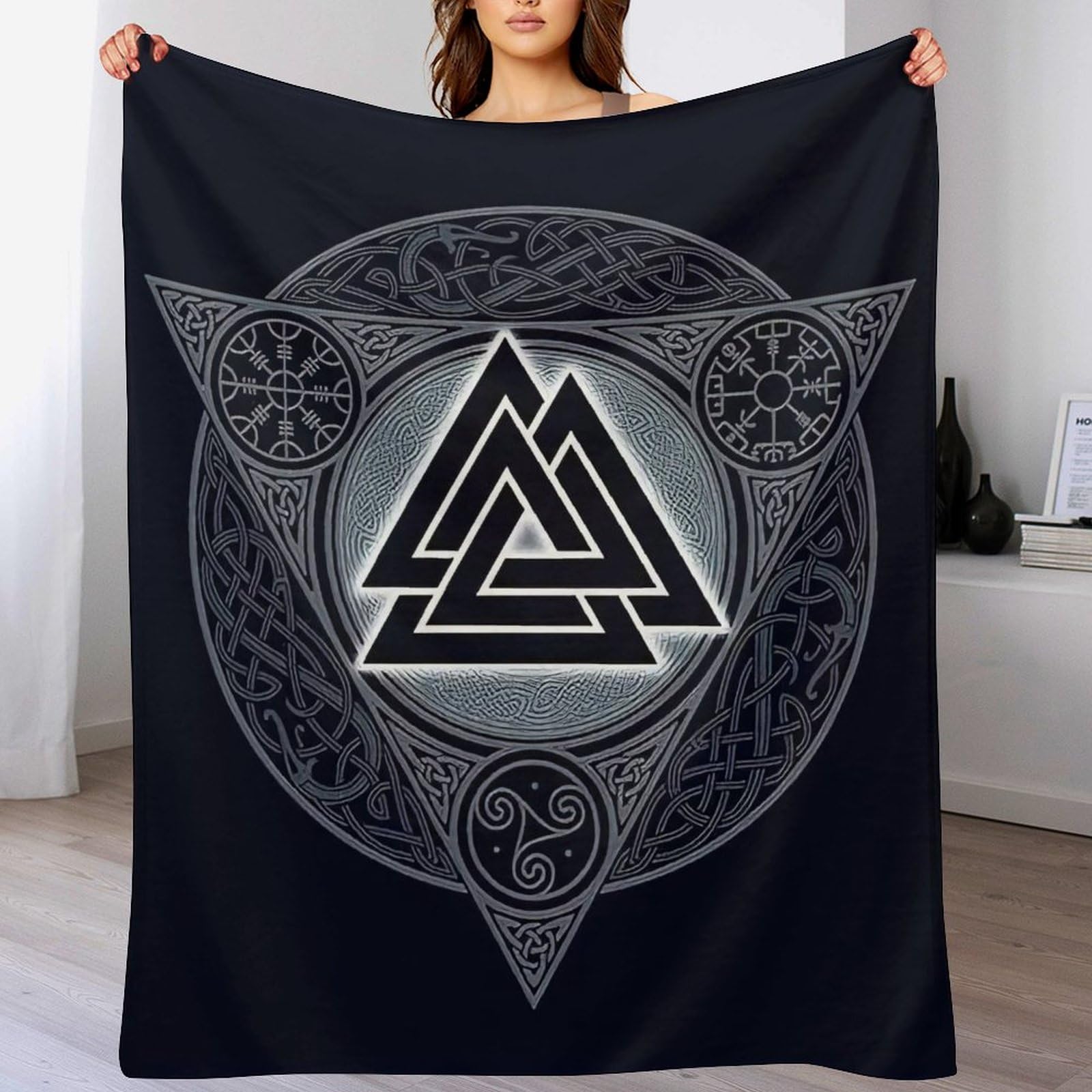 Couverture polaire flannel viking 150x200cm pour lit et canapé